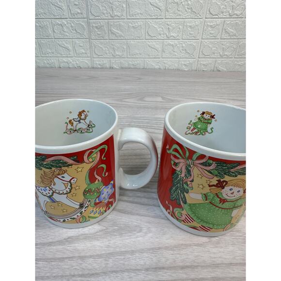 Traditions Christmas 1992 Stoneware Mugs Set of 4 Bear Doll Nutcracker Ornament - Picture 13 of 14